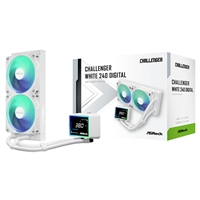 Asrock Challenger 240 Digital Aio Liquid Cpu Cooler, 240mm Radiator,white, Dual 120mm Pwm Argb Fans, 3" Digital Display, Intel Lga1700/1851 & Amd Am5/am4 Compatible 90-acla24-waaga6 - Tgt01 Asrock Challenger 240 Digital Aio Liquid Cpu Cooler, 240mm Radiator,white, Dual 120mm Pwm Argb Fans, 3" Digital Display, Intel Lga1700/1851 & Amd Am5/am4 Compatible 90-acla24-waaga6 - Tgt01