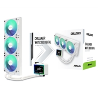 Asrock Challenger 360 Digital White Aio Liquid Cpu Cooler, 360mm Radiator, Triple 120mm Pwm Argb Fans, 3? Digital Display, Intel Lga1700/1851 & Amd Am5/am4 Compatible 90-acla36-waaga6 - Tgt01 Asrock Challenger 360 Digital White Aio Liquid Cpu Cooler, 360mm Radiator, Triple 120mm Pwm Argb Fans, 3? Digital Display, Intel Lga1700/1851 & Amd Am5/am4 Compatible 90-acla36-waaga6 - Tgt01