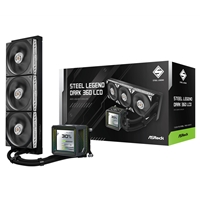 Asrock Steel Legend Dark 360 Lcd Aio Liquid Cpu Cooler, 360mm Radiator, Triple 120mm Pwm Argb Fans, Lcd Display, Intel Lga1700/1851 & Amd Am5/am4 Compatible 90-asla36-baaga5 - Tgt01