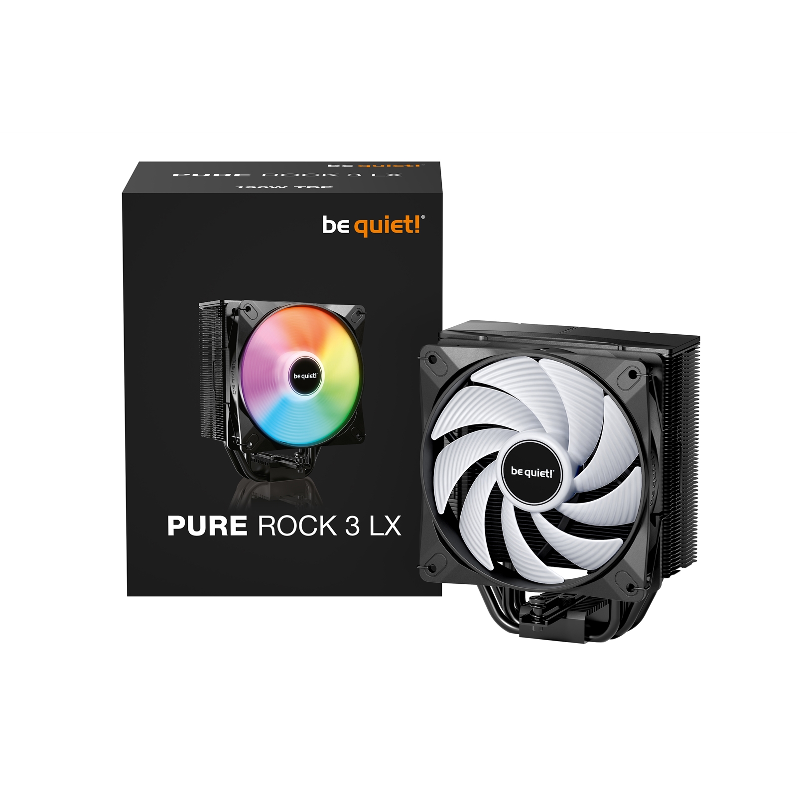(image for) be quiet! Pure Rock 3 LX CPU Cooler, Universal Socket, Pure Wings 3 PWM Fan, 2000RPM, only 31.2dB(A) at maximum fan speed, 190W TDP, 3-year manufacturer's warranty