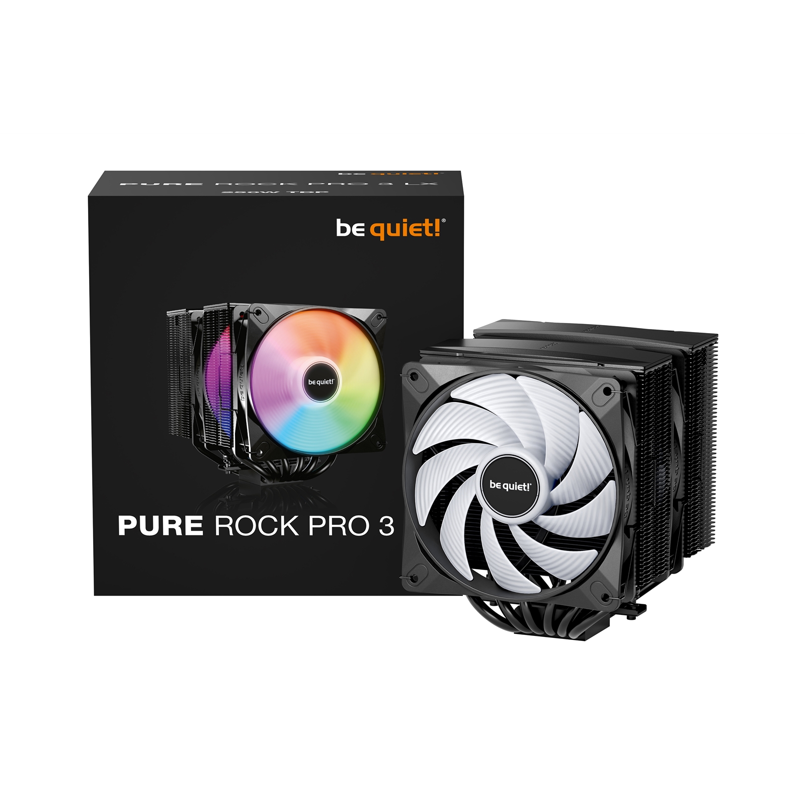 (image for) be quiet! Pure Rock Pro 3 LX CPU Cooler, Universal Socket, 2 x Light Wings Fans, 2000RPM, only 34.8dB(A) at maximum fan speed, 250W TDP, 3-year manufacturer's warranty