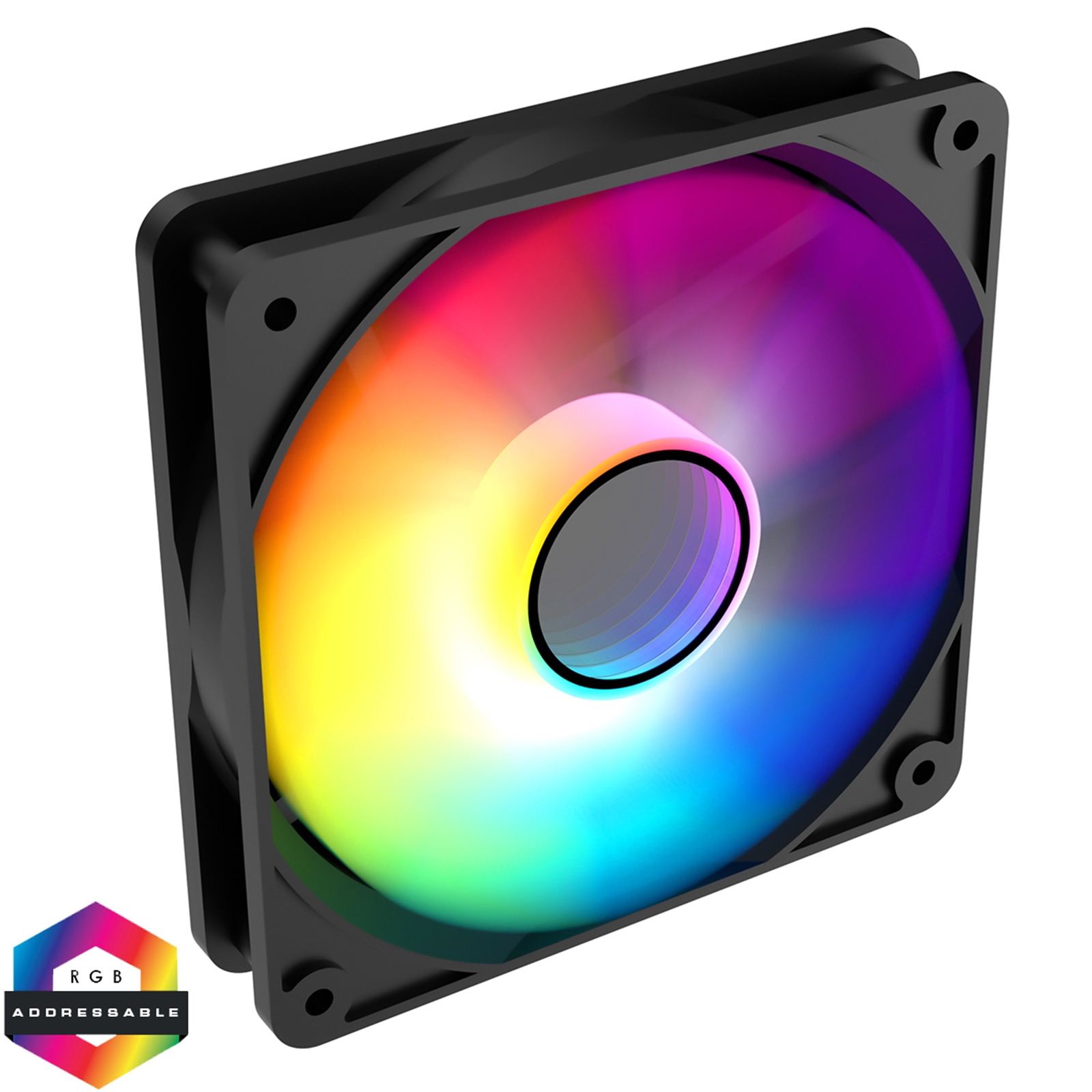 (image for) CIT Halo 120mm Infinity ARGB Black 4-Pin PWM High-Performance PC Cooling Fan with Addressable RGB Lighting and Superior Airflow