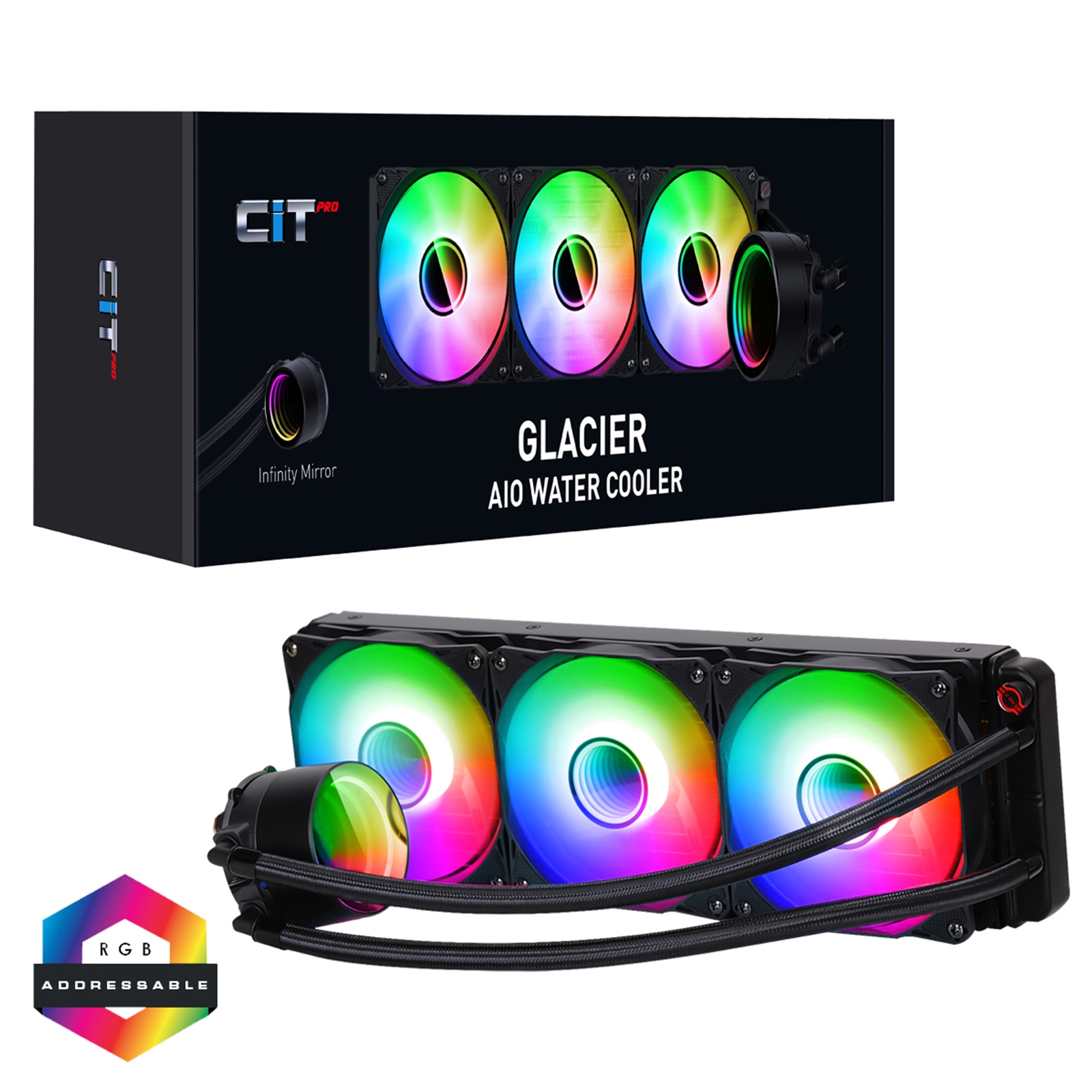 (image for) CIT PRO Glacier 360mm ARGB AIO Water Cooler Liquid Cooling System