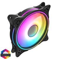 (image for) CiT Tornado FNB 120mm RGB LED Fan - High Airflow, Quiet Operation, 4-Pin PWM, Black