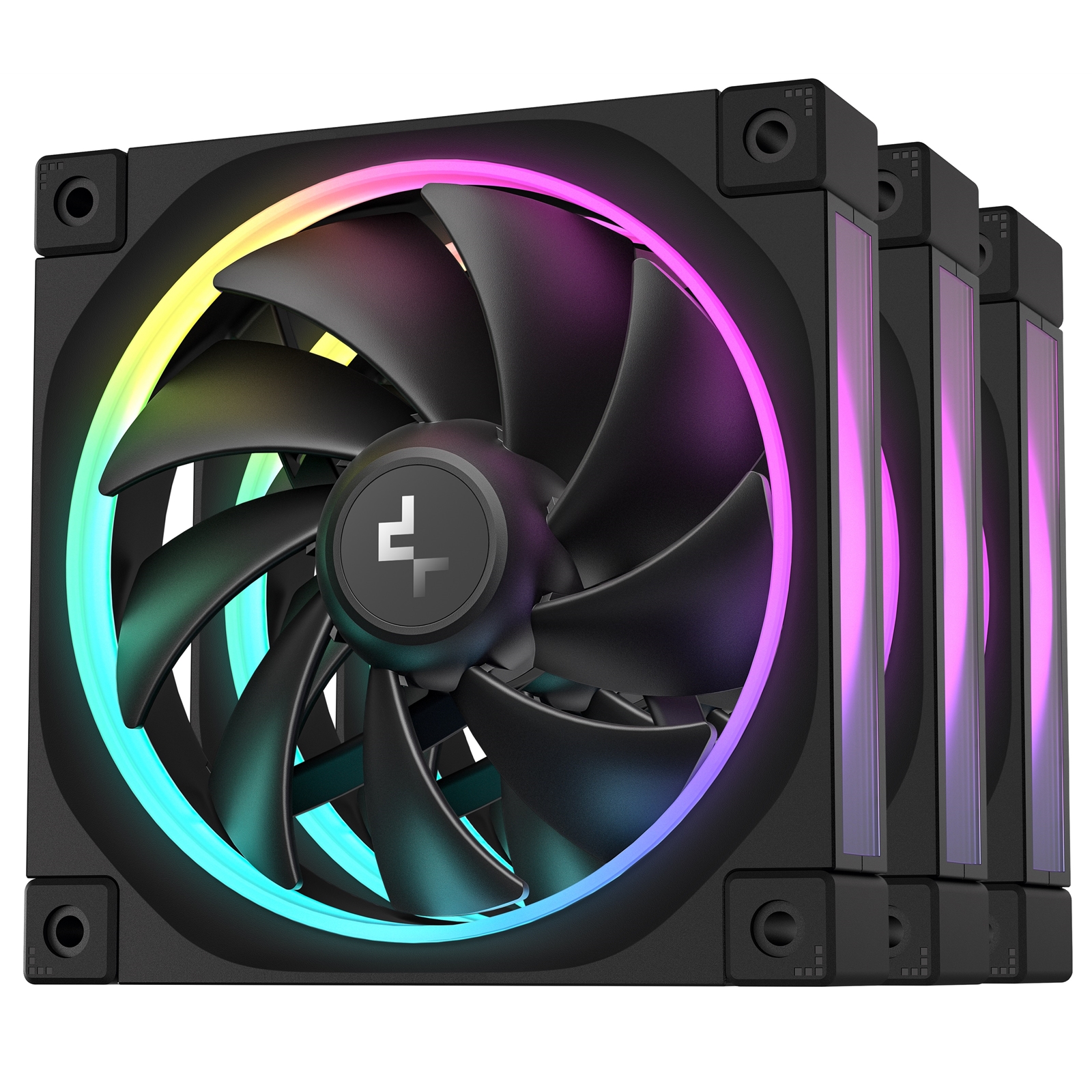 (image for) DeepCool FL12 120mm PWM 3 Pack Fan - High Performance, Low Noise, Fluid Dynamic Bearing, 36 ARGB LEDs, 500-2150 RPM, 55 CFM Airflow, 4-Pin PWM Control