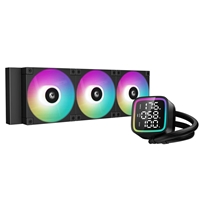 (image for) DeepCool LD 360 AIO Liquid CPU Cooler, Universal Socket, 360mm Radiator, PWM 2400RPM Cooling Fans, Addressable RGB LED Lighting, Fully Customizable Infinity Mirror Cap Design, Digital Display,