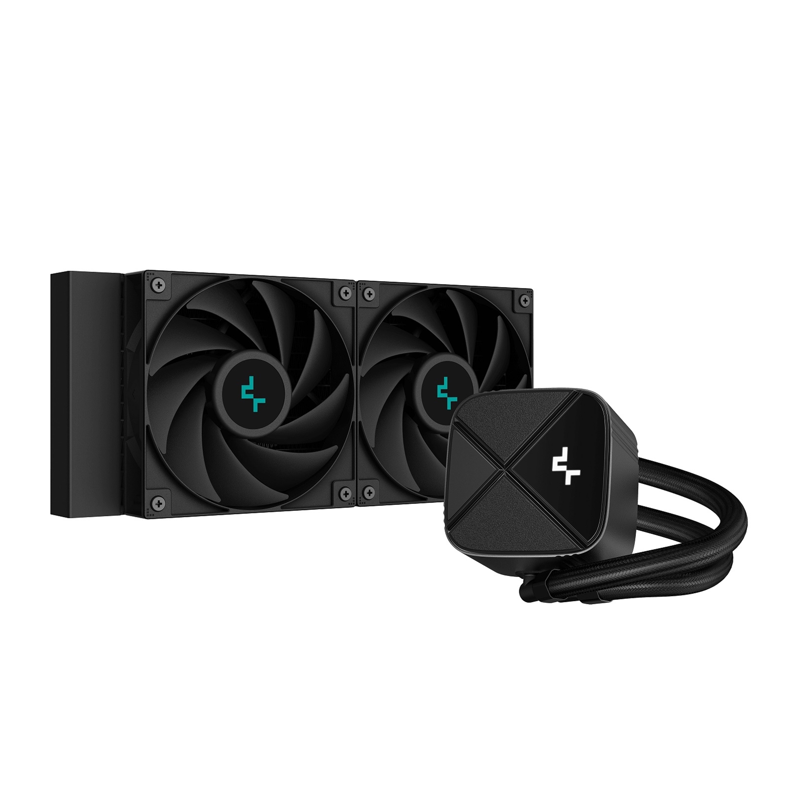 (image for) DeepCool LS520S Zero Dark All In One Liquid CPU Cooler, 240mm Radiator, 2 x 120mm Deepcool Fans, Intel/AMD