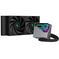 (image for) DeepCool LT520 AiO Liquid CPU Cooler, Universal Socket, 240mm Radiator, PWM 2250RPM FK120 Performance Black Fans, Addressable RGB LED Lighting Infinity Mirror Pump Head