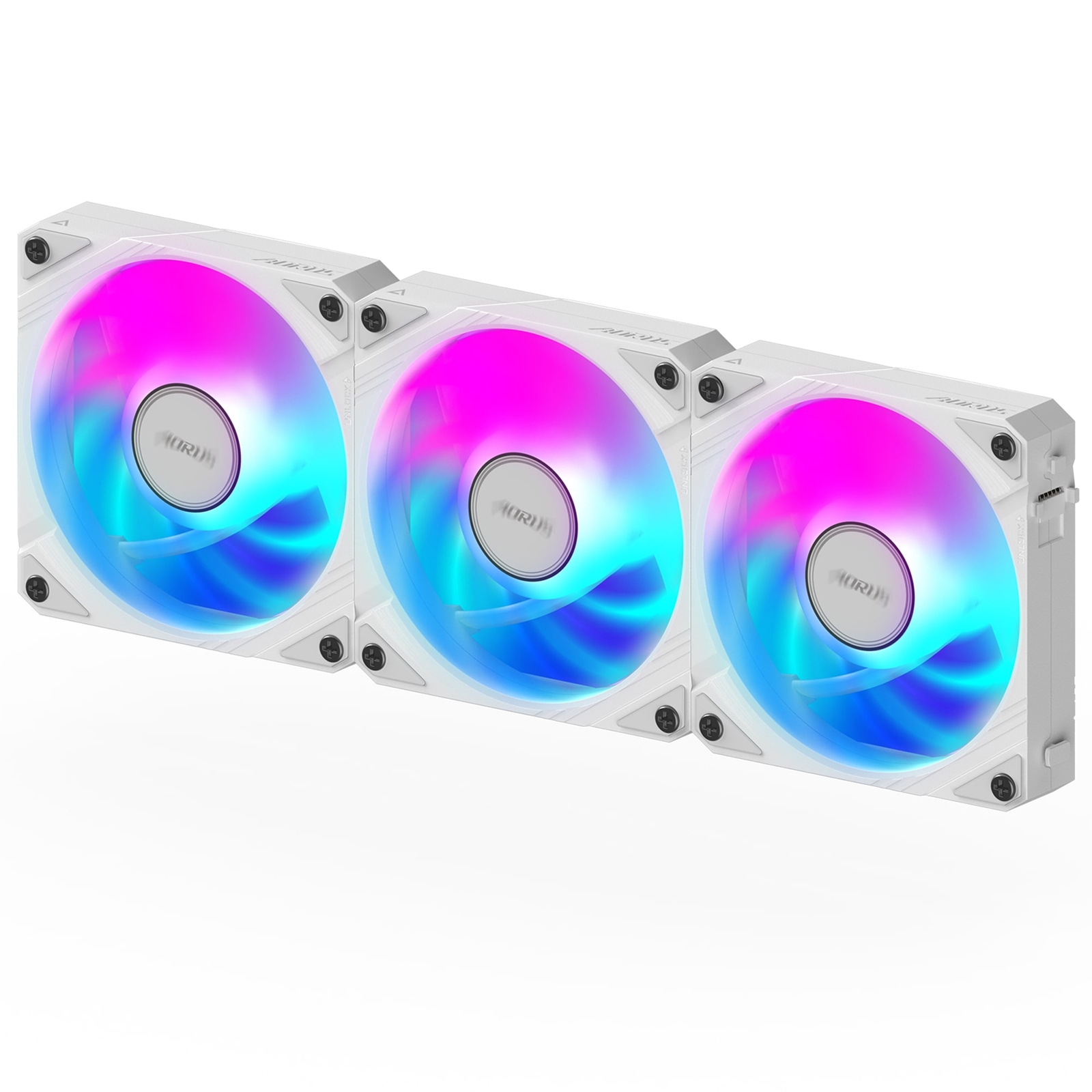 (image for) Gigabyte AORUS EZ Chain Fan 120 Ice 120mm ARGB Fans with Easy Daisy-Chain Setup 3-Pack White