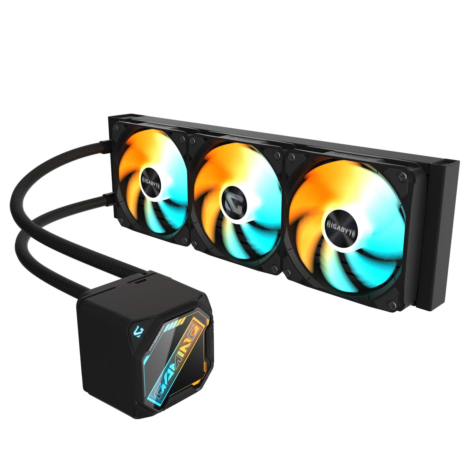 (image for) GIGABYTE GP-GIGABYTE GME 360 All-in-One Liquid CPU Cooler with 360mm Radiator, ARGB Lighting, Teflon Tubing and Magnetic Rotating Cover