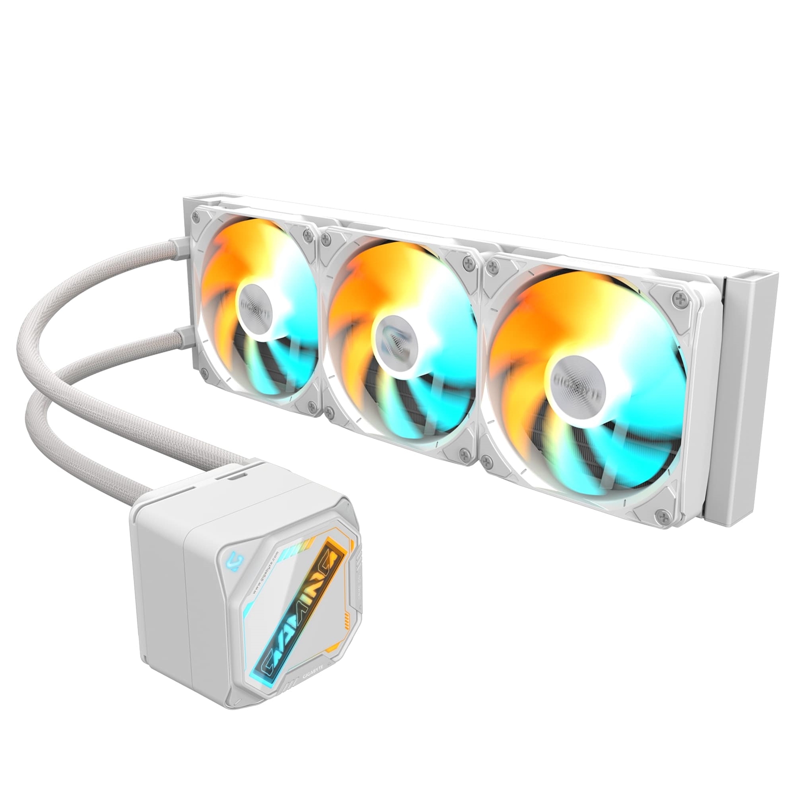 (image for) GIGABYTE GP-GIGABYTE GME ICE 360 All-in-One Liquid CPU Cooler – 360mm Radiator, ARGB Lighting, Teflon Tubing, and Magnetic Rotating Cover