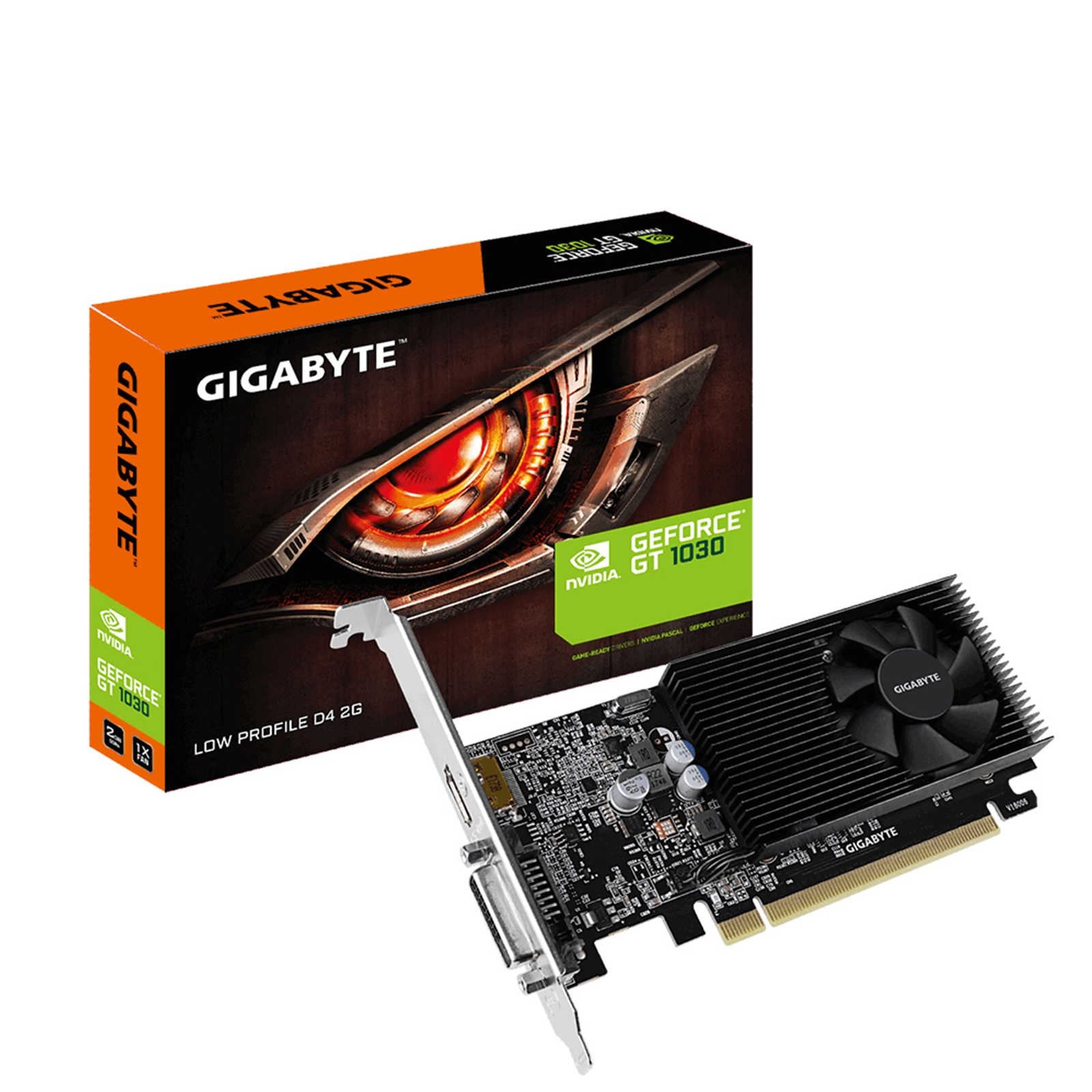 (image for) Gigabyte Nvidia GeForce GT 1030 2GB DDR4 Low Profile Single Fan Graphics Card