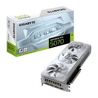 Gigabyte Nvidia Geforce Rtx 5070 Eagle Oc Ice Sff 12g Graphics Card, 12gb Gddr7, 6144 Cuda Cores, 2587 Mhz Core Clock, Triple Fan, White, 3x Displayports / 1x Hdmi Port Gv-n5070eagleoc Ice-12gd - Tgt01