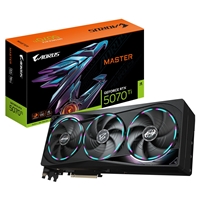 Gigabyte Nvidia Geforce Rtx 5070 Ti Aorus Master 16g Graphics Card, 16gb Gddr7, 8960 Cuda Cores, 2588 Mhz Core Clock, Triple Fan, Rgb, 3x Displayports / 1x Hdmi Port Gv-n507taorus M-16gd - Tgt01