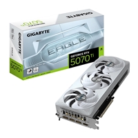 Gigabyte Nvidia Geforce Rtx 5070 Ti Eagle Oc Ice Sff 16g Graphics Card, 16gb Gddr7, 8960 Cuda Cores, 2542 Mhz Core Clock, Triple Fan, White, 3x Displayports / 1x Hdmi Port Gv-n507teagleoc Ice-16gd - Tgt01