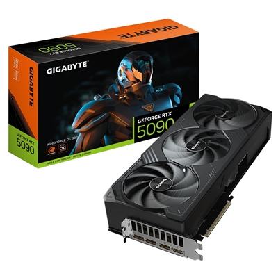 Gigabyte NVIDIA GeForce RTX 5090 WINDFORCE OC 32G Graphics Card, 32GB GDDR7, 21760 CUDA Cores, 2467 MHz Core Clock, Triple Fan, 3x DisplayPorts / 1x HDMI Port