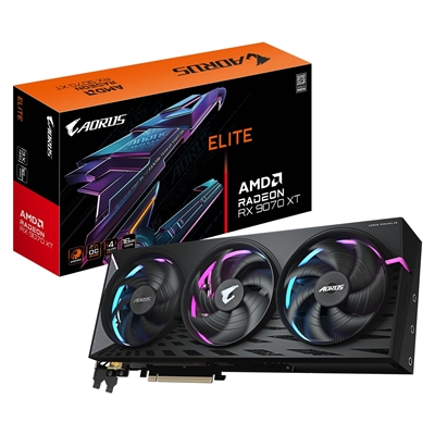 Gigabyte AMD Radeon RX 9070 XT ELITE 16GB GDDR6 Graphics Card, 4096 Streams, 2570 MHz Core Clock, Triple Fan, RGB, 2x DisplayPorts / 2x HDMI Ports