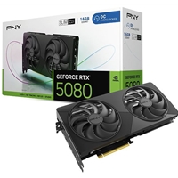 Pny Nvidia Geforce Rtx 5080 Slim Oc 16gb Gddr7 Graphics Card, 10752 Cuda Cores, 2295 Mhz Core Clock, Dual Fan, 3x Displayports/ 1 X Hdmi Port Vcg508016dfsxpb1-o - Tgt01