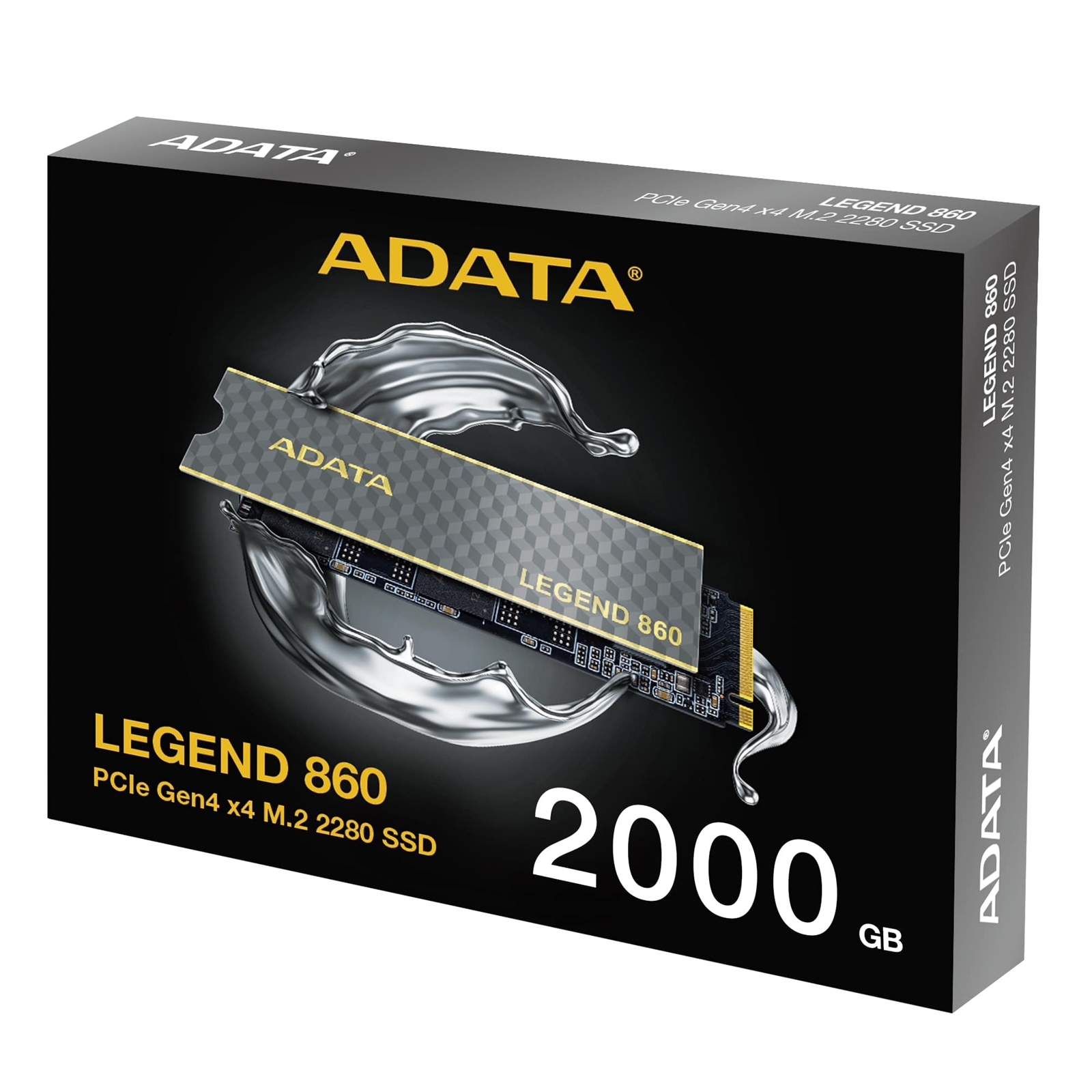 (image for) Adata Legend 860 (SLEG-860-2000GCS) 2TB NVMe SSD, PCIe Gen4, M.2 Interface, 2280, Read 6000 MB/s, Write 5000 MB/s, Heatsink 5 Year Warranty