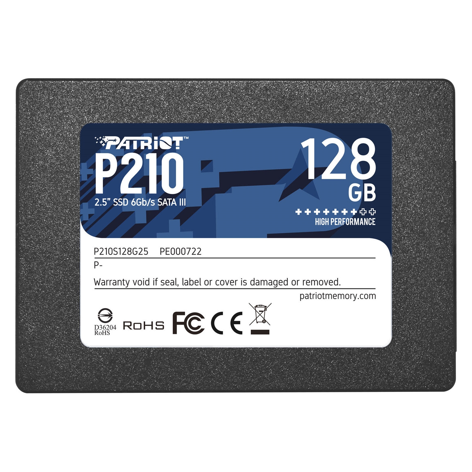 (image for) Patriot P210 (P210S128G25) 128GB 2.5 Inch SSD, Sata 3 Interface, Read 450MB/s, Write 540MB/s, 3 Year Warranty