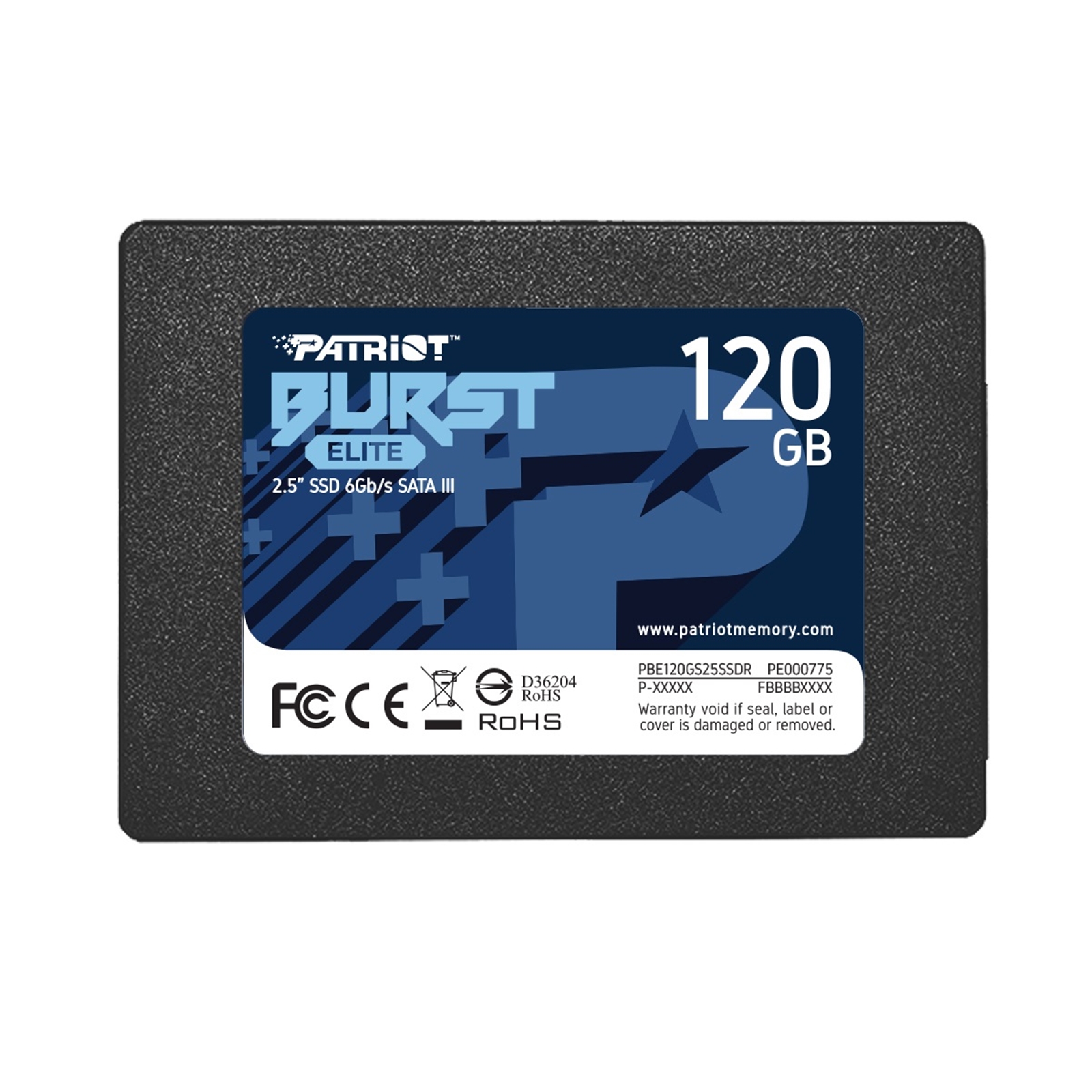 (image for) Patriot Elite (PBE120GS25SSDR) 120GB 2.5 Inch SSD, Sata 3 Interface, Read 450MB/s, Write 320MB/s,3 Year Warranty