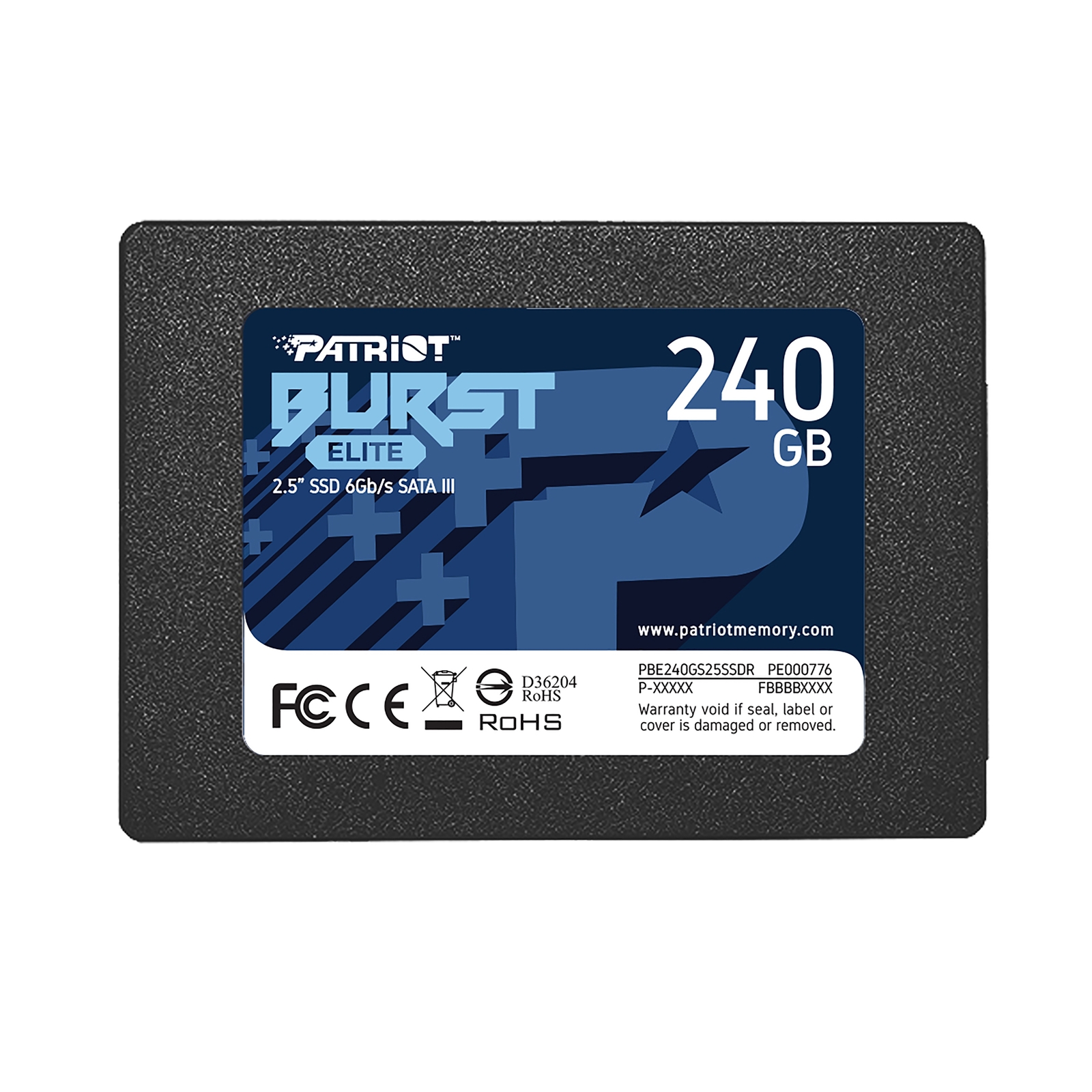 (image for) Patriot Elite (PBE240GS25SSDR) 240GB 2.5 Inch SSD, Sata 3 Interface, Read 450MB/s, Write 320MB/s,3 Year Warranty