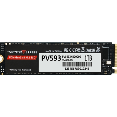 Partiot PV593 (PV593P1TBM28H) 1TB NVMe SSD, M.2 Interface, PCIe Gen5 x4, 2280, Read/Write up to 14,000 / 13,000 MB/s, 5 Year Warranty
