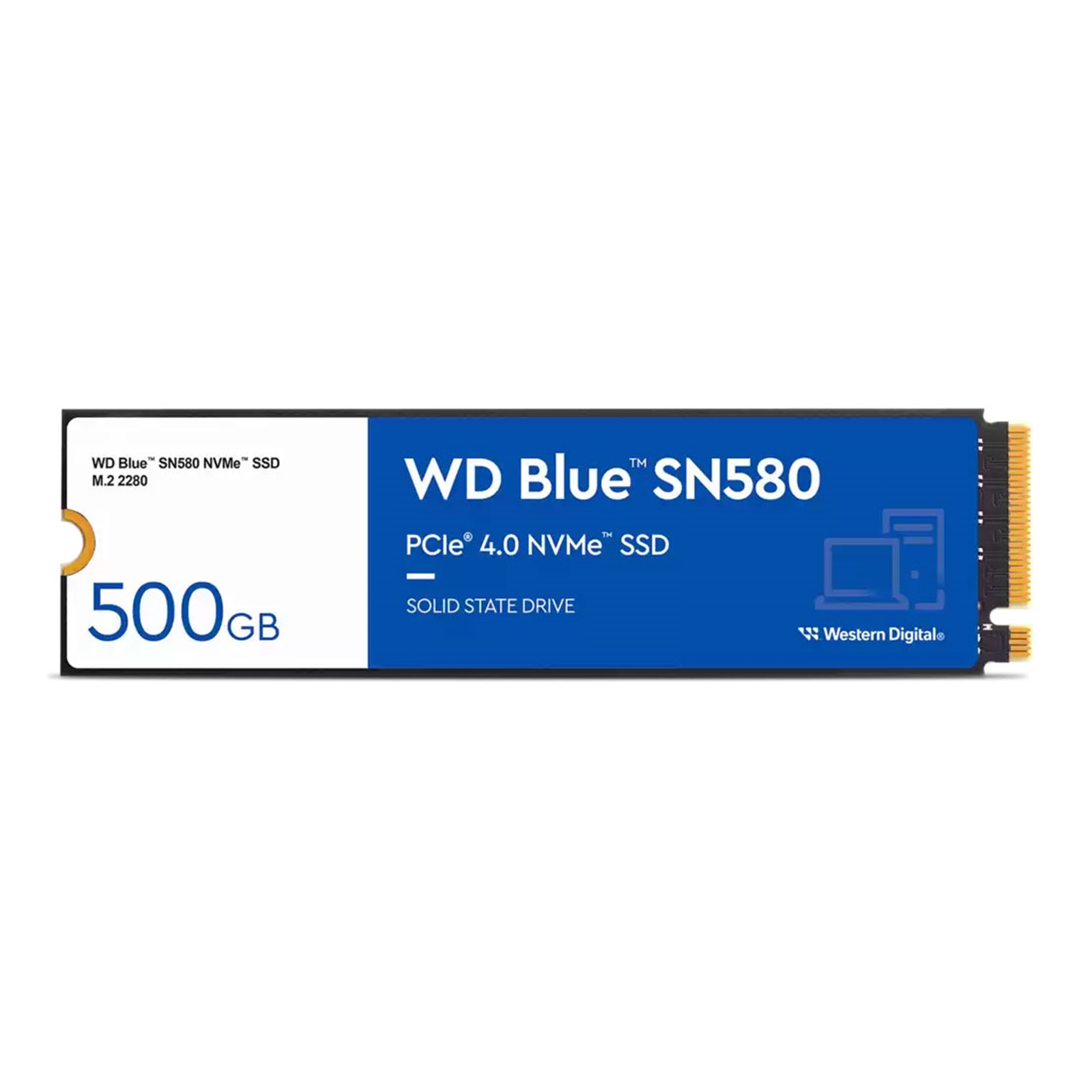 (image for) WD Blue SN580 (WDS500G3B0E) 500GB NVMe SSD, M.2 Interface, PCIe Gen4, 2280, Read 4000MB/s, Write 3600MB/s, 5 Year Warranty