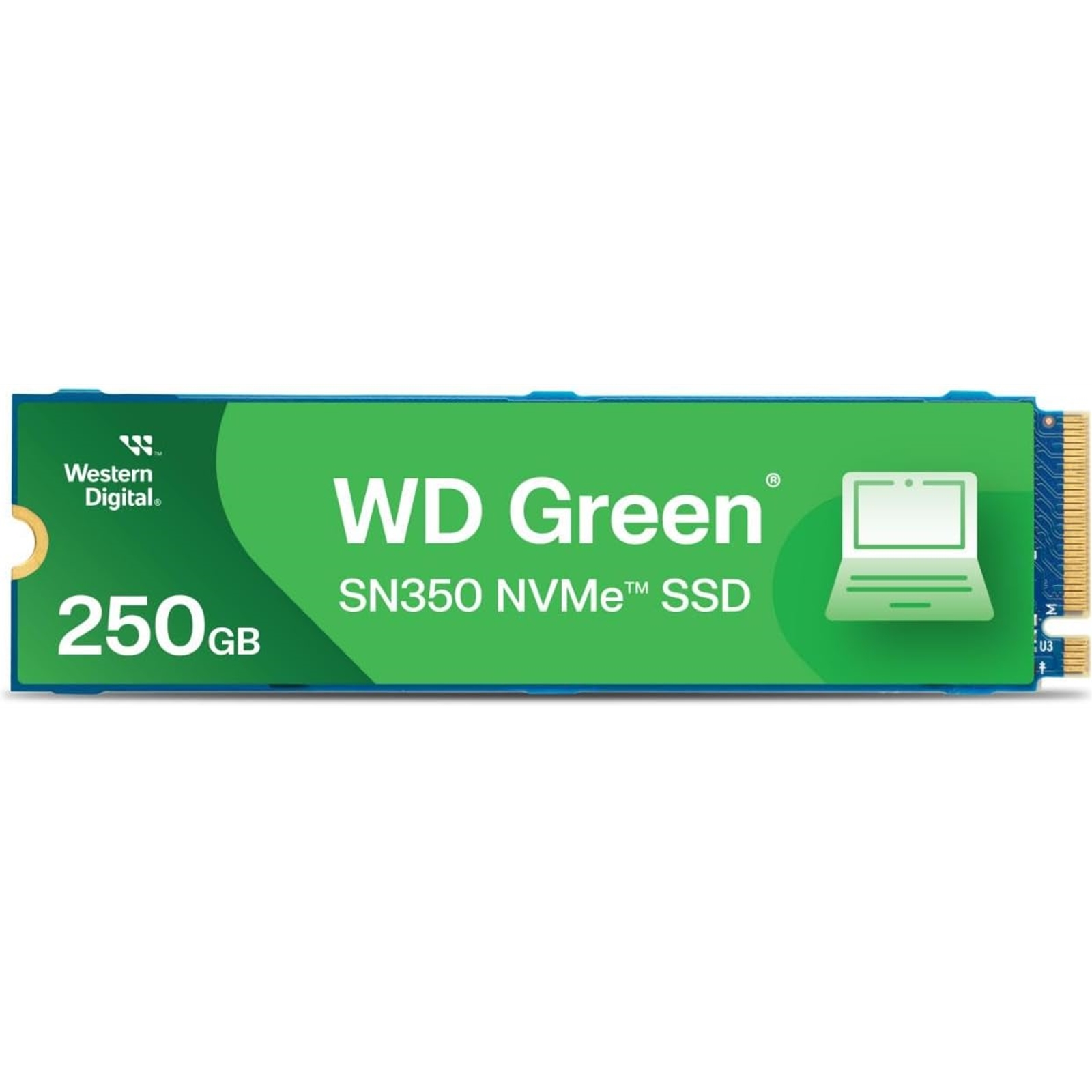 (image for) WD Green SN350 (WDS250G2G0C) 250GB NVMe SSD, M.2 Interface, PCIe Gen3, 2280, Read 1500MB/s, Write 2400MB/s, 3 Year Warranty