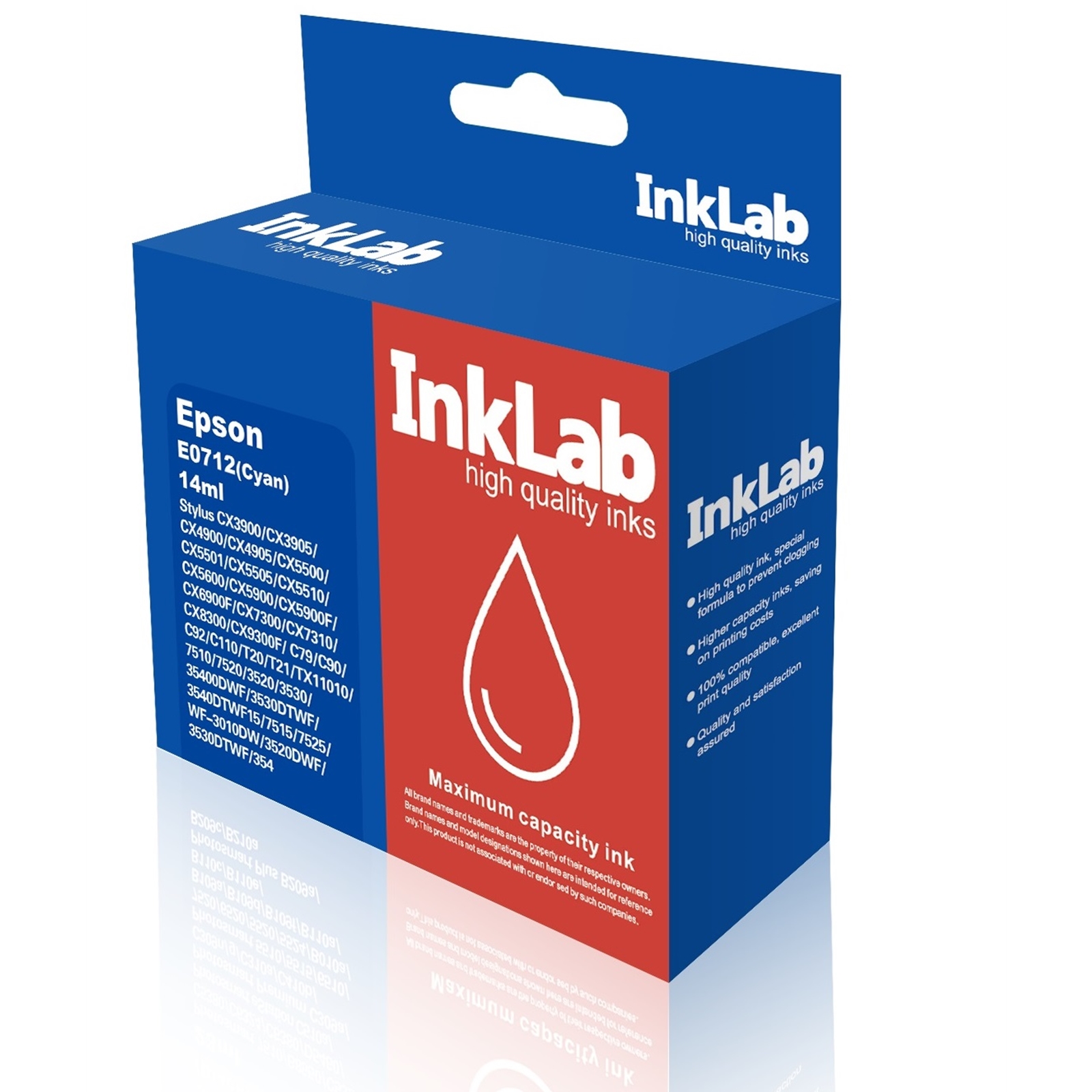 (image for) InkLab 712 Epson Compatible Cyan Replacement Ink