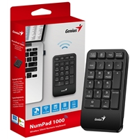 Genius Numpad 1000, Wireless Silent Numeric Keypad, 2.4ghz, Usb Receiver Plug And Play, Slim And Prortable Design 31320003400 - Tgt01