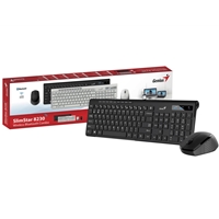 Genius Slimstar 8230 Blutooth 5.3 And 2.4ghz Wireless Keyboard And Mouse Set, 12 Multimedia Function Keys, Full Size Uk Layout, Optical Sensor Mouse, 1200dpi, Connect Up To 3 Devices Simultaneously 31340015413 - Tgt01
