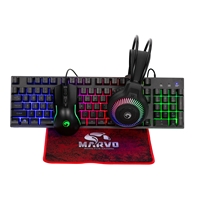 Marvo Scorpion CM416 Loot 40 4 in 1 RGB Gaming UK Layout Keyboard, Mouse, Headset and Mat Bundle (Black) — Keyboards for UK schools