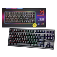 Marvo Scorpion KG901 Gaming Keyboard, Mechanical with Blue Switches, USB 2.0, Full Anti-ghosting with N Key Rollover, Slim Compact Frame with TKL layout, Backlight 6 Colour Rainbow, Black