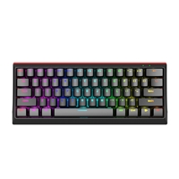 Marvo Scorpion KG962-UK USB Mechanical gaming Keyboard with Red Mechanical Switches, 60% Compact Design with detachable USB Type-C Cable, Adjustable Rainbow Backlights, Anti-ghosting N-Key Rollover