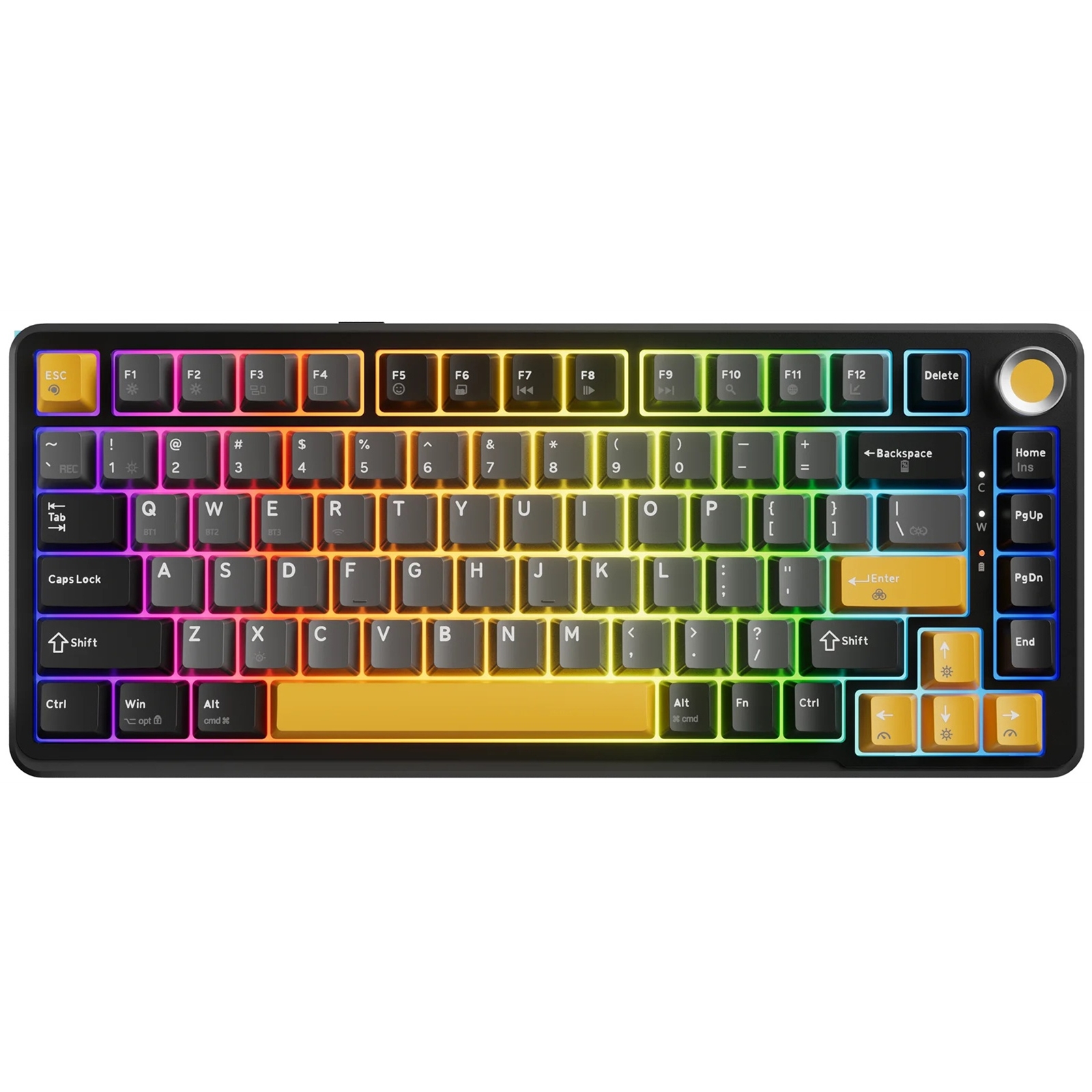 MARVO Titan 75 KG986W Wireless Mechanical Gaming Keyboard, Tri-Mode Connectivity, Wired, 2.4GHz & Bluetooth, Hot-Swappable Mechanical Switches, Vibrant RGB Backlighting, Full-Key Anti-Ghosting - UK Layout