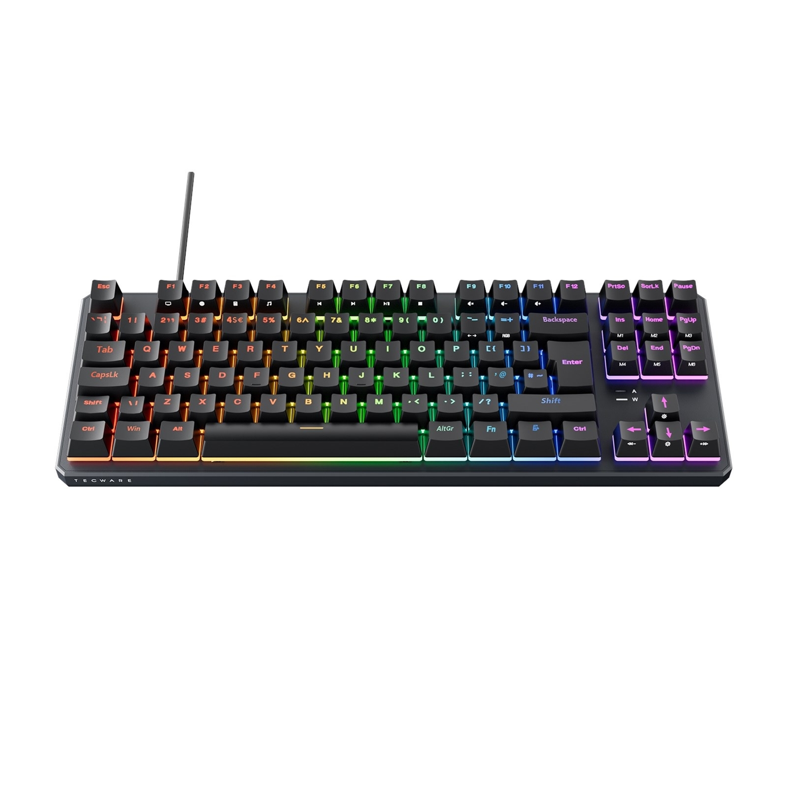 (image for) Tecware Phantom+ 80% TKL RGB Mechanical Gaming Keyboard with Wraith Red Switches Black
