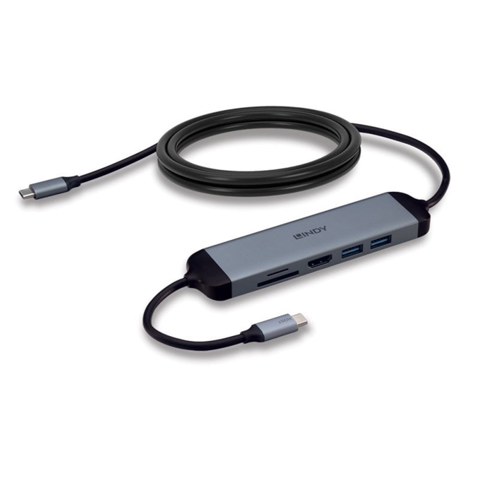 (image for) Lindy DST-Micro 140 Laptop Docking Station with USB-C, 1x 4K HDMI and Pass-Through Charging