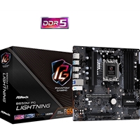 (image for) ASRock B650M PG Lightning AMD AM5 Socket Motherboard, Micro-ATX, 4x DDR5 Slots, 3x M.2 Sockets, 1x USB-C Port, 2.5GbE LAN, 1x DisplayPort / 1x HDMI Port