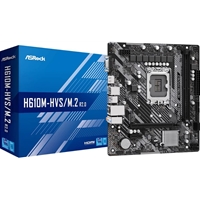 ASRock H610M-HDV/M.2 Motherboard, Intel Socket 1700, 12th Gen, DDR4, Micro ATX, 6 Phase Power Design, 1x PCIe 4.0 x16, 2x PCIe 3.0 x1, 1x PCIe Gen3 x4, 4x USB 3.2 Gen1, Intel Gigabit LAN, HDMI, DisplayPort, VGA