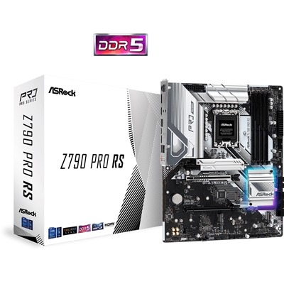 ASRock Z790 Pro RS Intel 1700 Socket Motherboard, ATX, 4x DDR5 Slots, 4x M.2 Sockets, Fitted I/O Shield, 2.5GbE LAN, 1x DisplayPort / 1x HDMI Port