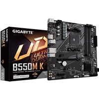 (image for) Gigabyte B550M K Ultra Durable AMD AM4 Socket Motherboard, Micro-ATX, 4x DDR4 Slots, 2x M.2 Sockets, GbE LAN, 1x DisplayPort / 1x HDMI Port