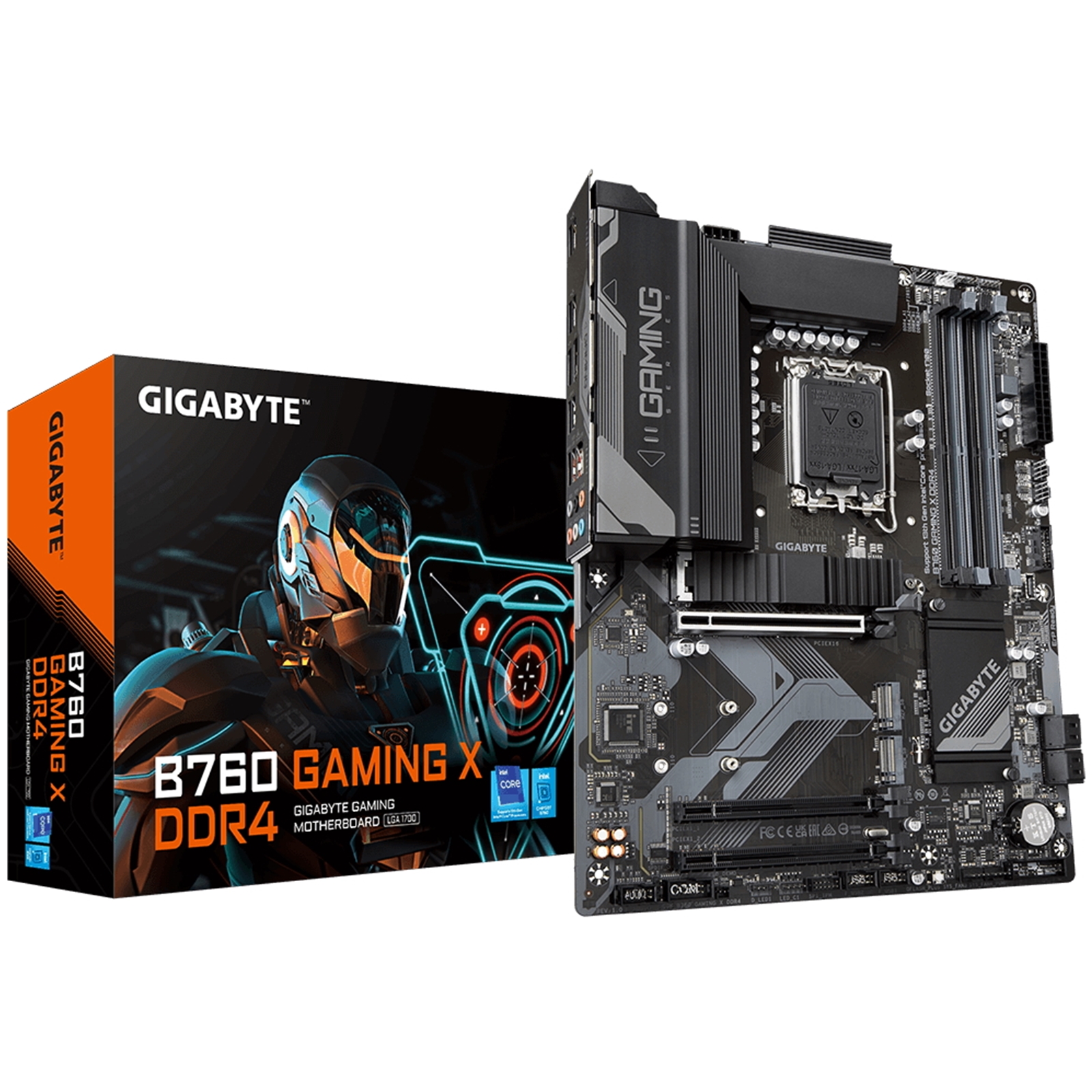 (image for) Gigabyte B760 GAMING X DDR4 Intel 1700 Socket Motherboard, ATX, 4x DDR4 Slots, 3x M.2 Sockets, 1x USB-C Port, Fitted I/O Shield, 2.5GbE LAN, 1x DisplayPort / 1x HDMI Port