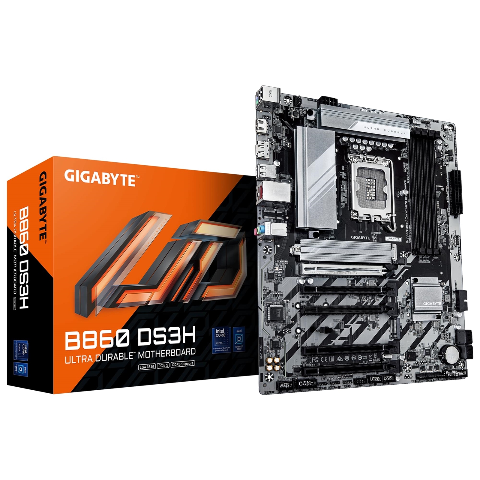 (image for) Gigabyte B860 DS3H Intel 1851 Socket Motherboard, ATX, 4x DDR5 Slots, 2x M.2 Sockets, 2x USB-C Port, 2.5GbE LAN, 1x DisplayPort / 1x HDMI Port