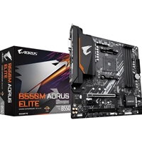 (image for) Gigabyte B550M AORUS ELITE Ultra Durable AMD AM4 Socket Motherboard, Micro-ATX, 4x DDR4 Slots, 2x M.2 Sockets, Fitted I/O Shield, GbE LAN, 1x DVI-D / 1x HDMI Port