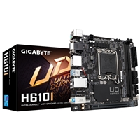 Gigabyte H610I Intel 1700 Socket Motherboard, Mini-ITX, 2x DDR5 Slots, 1x M.2 Socket, GbE LAN, 1x D-Sub / 2x DisplayPorts / 1x HDMI Port