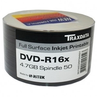 Ritek Traxdata Dvd-r 16x 50pk Boxed Printable Ritek 16x 50pk - Tgt01