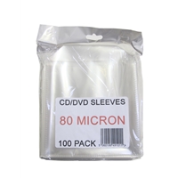 Clear Disk Sleeves 100 pack 80 Micron