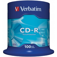 Verbatim (43411) Cd-r 52x 700mb 100 Pack Spindle Datalife Plus 43411 - Tgt01