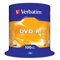 Verbatim (43549) Dvd-r 16x 100pk Spindle 4.7gb Matt Silver 43549 - Tgt01